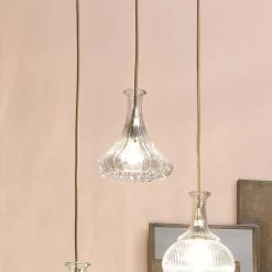 Isabella Carafe 1 Light 7 Inch Clear With Brass Pendant Ceiling Light -Jamie Young Store 5isab clbr 8
