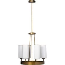 Kindgom LED 28 Inch Antique Brass Chandelier Ceiling Light