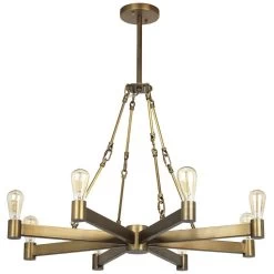 Manchester 8 Light 36 Inch Antique Brass Chandelier Ceiling Light