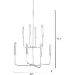 Mercer 8 Light 36 Inch White Gesso Two Tier Chandelier Ceiling Light 8 Mercer 8 Light 36 Inch White Gesso Two Tier Chandelier Ceiling Light -Jamie Young Store 5merc chwh 7