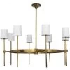 Minerva 8 Light 48 Inch Antique Brass Chandelier Ceiling Light