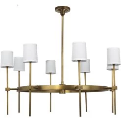 Minerva 8 Light 48 Inch Antique Brass Chandelier Ceiling Light