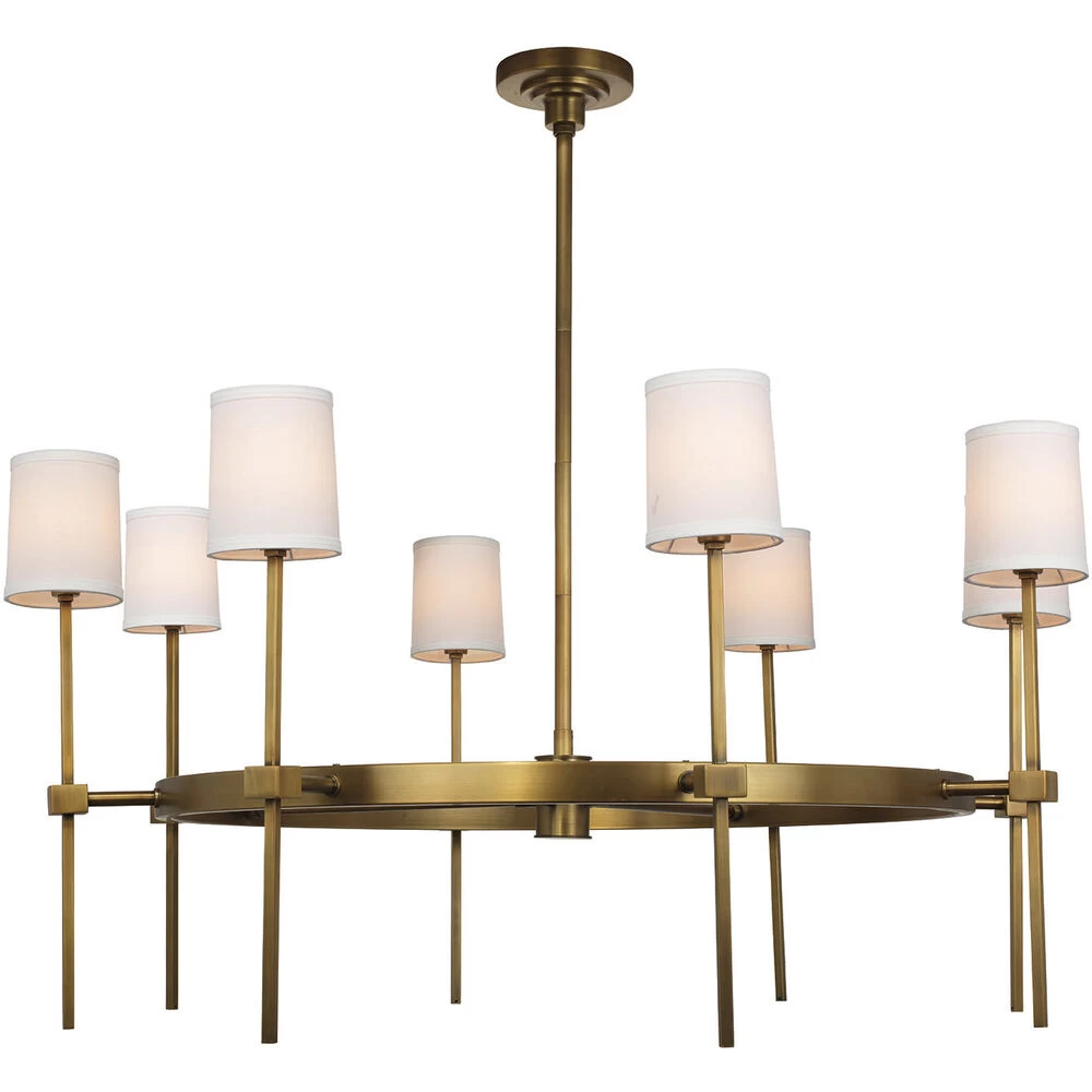 Minerva 8 Light 48 Inch Antique Brass Chandelier Ceiling Light 2 Minerva 8 Light 48 Inch Antique Brass Chandelier Ceiling Light - Image 2