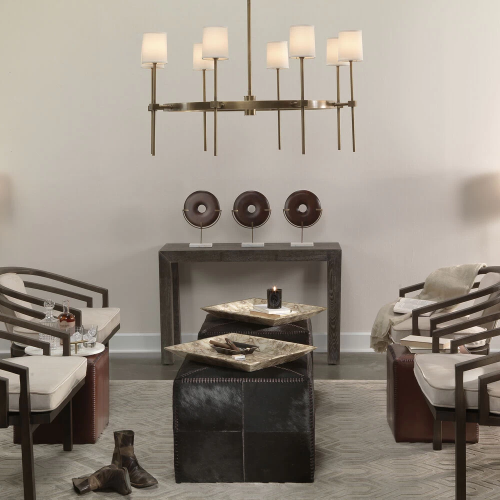 Minerva 8 Light 48 Inch Antique Brass Chandelier Ceiling Light 3 Minerva 8 Light 48 Inch Antique Brass Chandelier Ceiling Light - Image 3