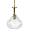 Olive Carafe 1 Light 7 Inch Clear With Brass Pendant Ceiling Light