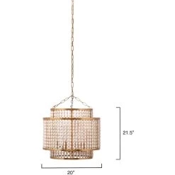 Pacific 6 Light 20 Inch Gold Beaded Chandelier Ceiling Light -Jamie Young Store 5paci chgo 2