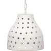Porous 1 Light 11.75 Inch Textured Matte White Pendant Ceiling Light