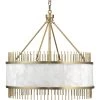 Upsala 8 Light 32 Inch Antique Brass & White Alabaster Chandelier Ceiling Light
