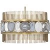 Upsala 8 Light 32 Inch Pale Lavender Agate & Antique Brass Chandelier Ceiling Light