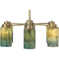 Vapor 6 Light 27 Inch Antique Brass & Vapor Glass Chandelier Ceiling Light -Jamie Young Store 5vapo chaq 1