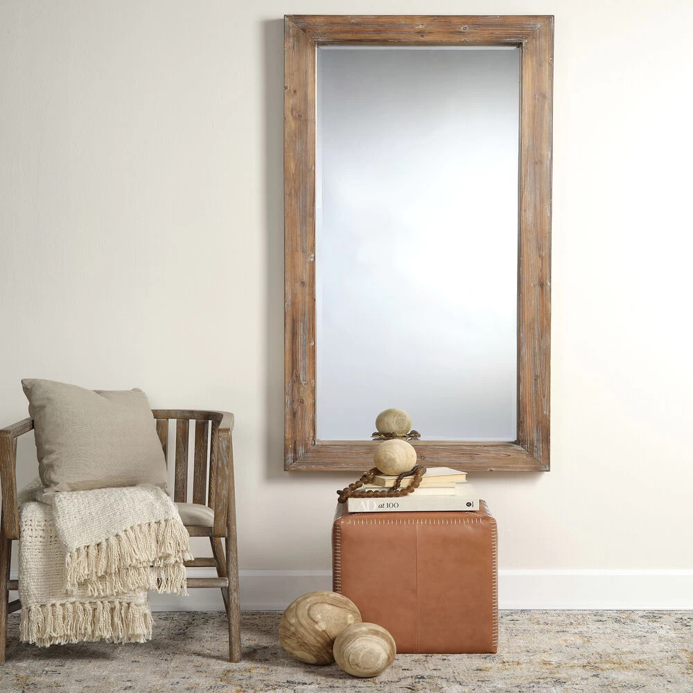 Reclaimed 60 X 30 Inch Grey Floor Mirror 2 Reclaimed 60 X 30 Inch Grey Floor Mirror - Image 2