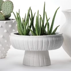 Aegean Pedestal 14.5 X 9 Inch Bowl -Jamie Young Store 7aege lgwh 2