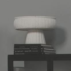 Aegean Pedestal 14.5 X 9 Inch Bowl -Jamie Young Store 7aege lgwh 3