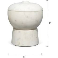 Bennett 6 X 5 Inch Storage Bowl With Lid, Medium -Jamie Young Store 7benn mdwh 2