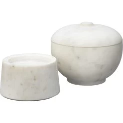 Bennett 6 X 5 Inch Storage Bowl With Lid, Medium -Jamie Young Store 7benn mdwh 7