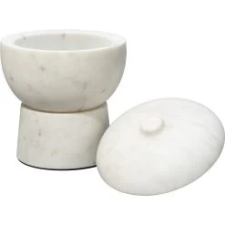 Bennett 6 X 5 Inch Storage Bowl With Lid, Medium -Jamie Young Store 7benn mdwh 8