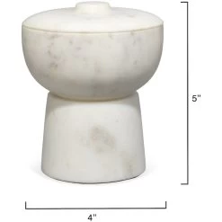 Bennett 5 X 4 Inch Storage Bowl With Lid, Small -Jamie Young Store 7benn smwh 2