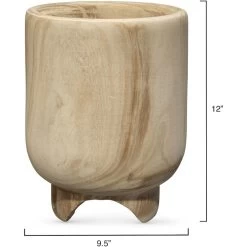 Canyon 12 X 9.5 Inch Wooden Vase -Jamie Young Store 7cany vana 2