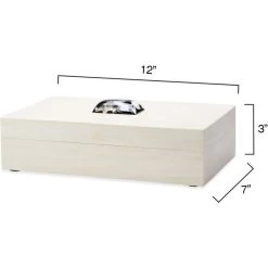 Constantine 12 X 7 Inch Cream Resin W/ Horn Accent Large Rectangle Box -Jamie Young Store 7cons bxcr 5