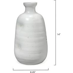 Dimple 14 X 8.25 Inch Vase In Matte White Ceramic -Jamie Young Store 7dimp vawh 5