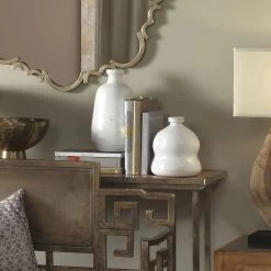 Dimple 14 X 8.25 Inch Vase In Matte White Ceramic -Jamie Young Store 7dimp vawh 8