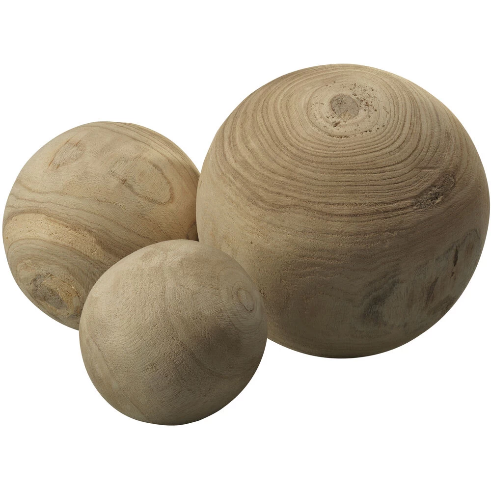 Malibu Natural Wood Wood Balls, Set Of 3 1 Malibu Natural Wood Wood Balls, Set Of 3