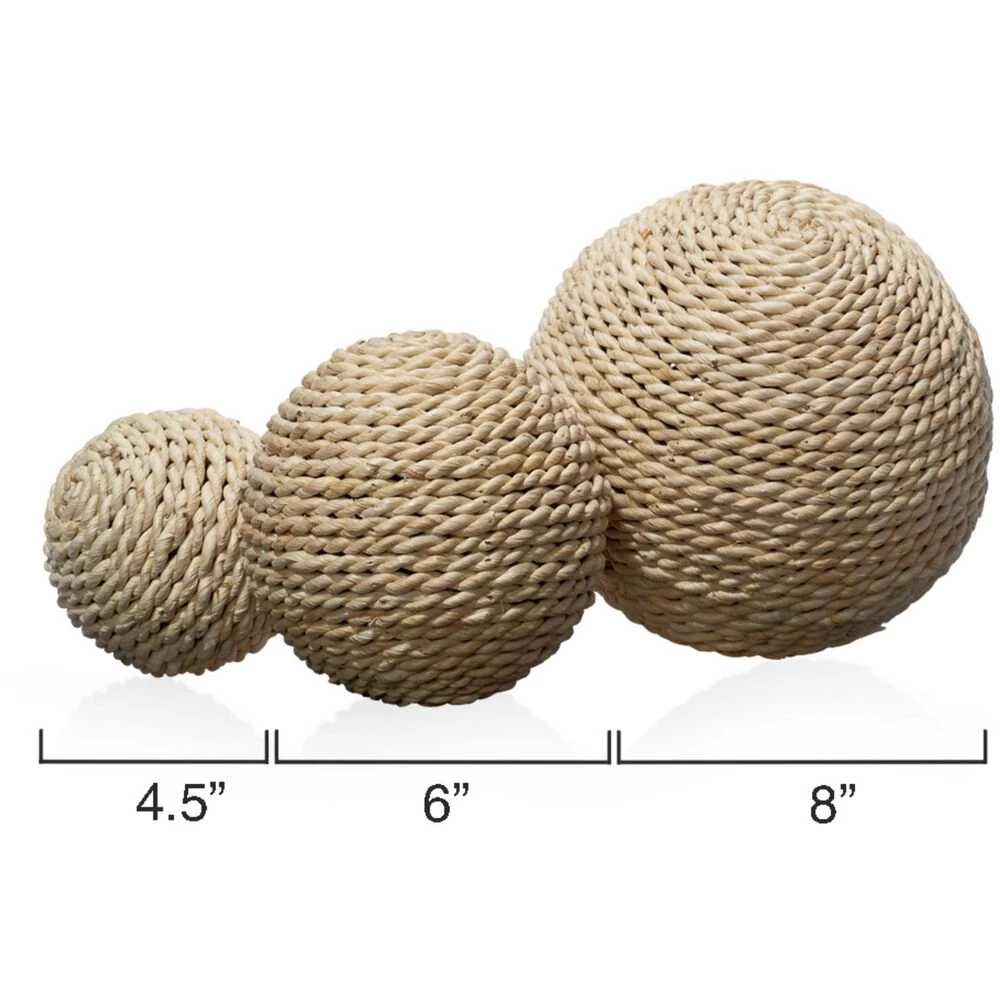 Malibu Natural Decorative Balls, Set Of 3 3 Malibu Natural Decorative Balls, Set Of 3 - Image 3