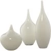 Nymph Decorative 19 X 8 Inch Vases In White Glass, Set Of 3