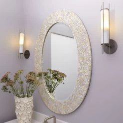 Oval 44 X 32 Inch Mother Of Pearl Mirror -Jamie Young Store 7oval lgmop 3