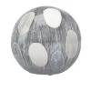 Painted Cream / White And Black Ceramic Sphere