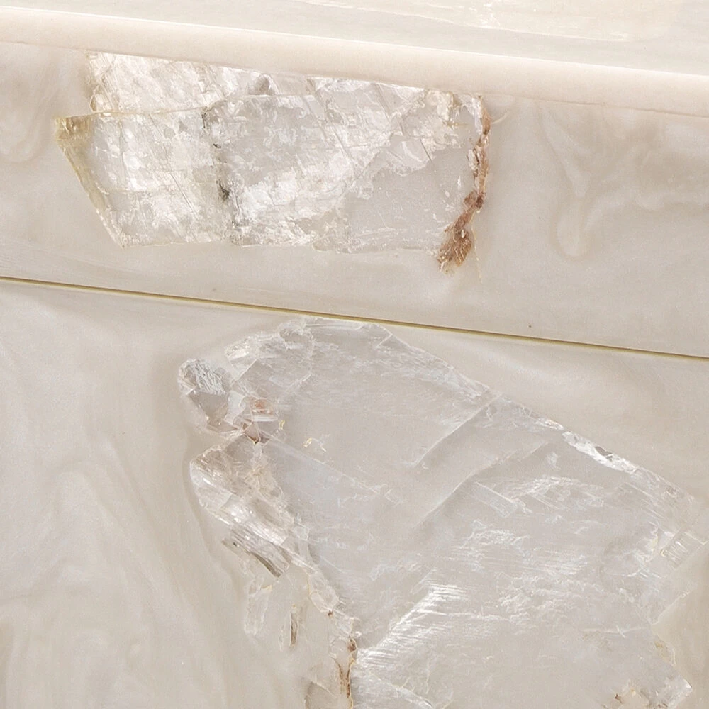 Parthenon 12 X 8 Inch Pearl Resin & Clear Mica Box 5 Parthenon 12 X 8 Inch Pearl Resin & Clear Mica Box - Image 5
