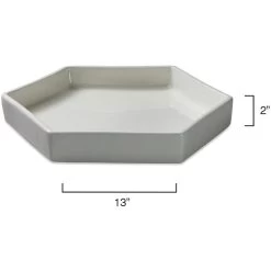 Porto White Ceramic Tray -Jamie Young Store 7port lgwh 5