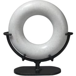 Round And Round We Go White Marble Marble Ring Table Decor