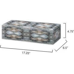 Rorschach 17 X 7 Inch Indigo Blue Lacquer Long Box -Jamie Young Store 7rors lobxin 6