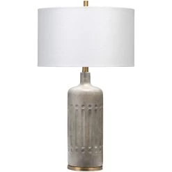 Annex 27 Inch 100.00 Watt Grey & Antique Brass Table Lamp Portable Light