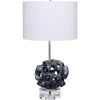 Anya 26 Inch 150.00 Watt Black And Clear Table Lamp Portable Light