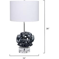 Anya 26 Inch 150.00 Watt Black And Clear Table Lamp Portable Light 7 Anya 26 Inch 150.00 Watt Black And Clear Table Lamp Portable Light -Jamie Young Store 9anyatlbk 2