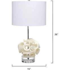 Anya 26 Inch 150.00 Watt White And Clear Table Lamp Portable Light -Jamie Young Store 9anyatlwh 2