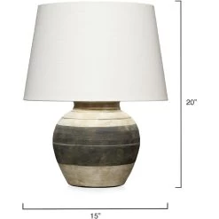 Bernard 20 Inch 150 Watt Beige And Dark Grey Table Lamp Portable Light 7 Bernard 20 Inch 150 Watt Beige And Dark Grey Table Lamp Portable Light -Jamie Young Store 9bernardbedg 2