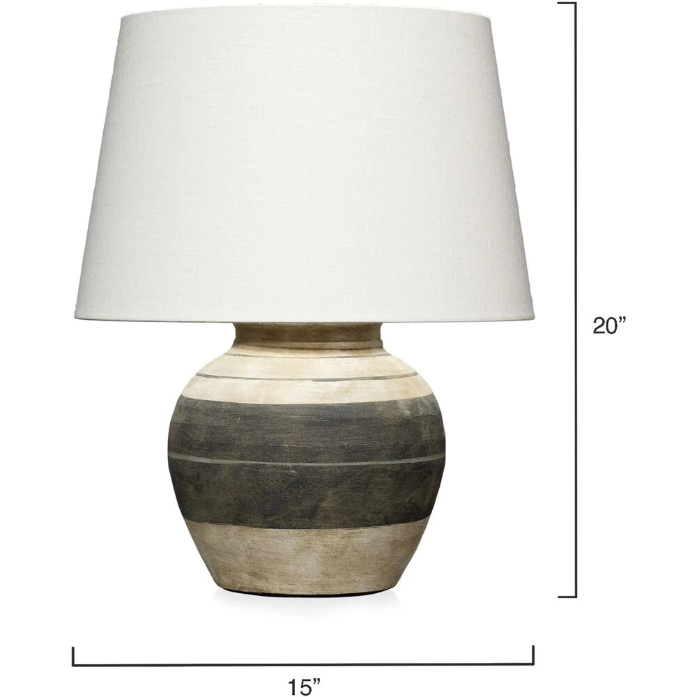 Bernard 20 Inch 150 Watt Beige And Dark Grey Table Lamp Portable Light 3 Bernard 20 Inch 150 Watt Beige And Dark Grey Table Lamp Portable Light - Image 3