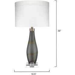 Boa 32 Inch 150.00 Watt Taupe Glass Table Lamp Portable Light 6 Boa 32 Inch 150.00 Watt Taupe Glass Table Lamp Portable Light -Jamie Young Store 9boatltaupe 5