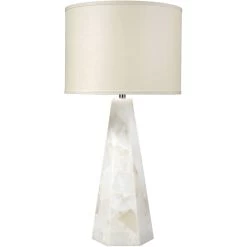 Borealis 37 Inch 150.00 Watt Alabaster Table Lamp Portable Light, Hexagon