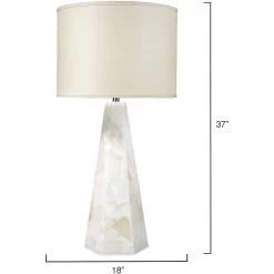 Borealis 37 Inch 150.00 Watt Alabaster Table Lamp Portable Light, Hexagon 6 Borealis 37 Inch 150.00 Watt Alabaster Table Lamp Portable Light, Hexagon -Jamie Young Store 9borehexalab 5