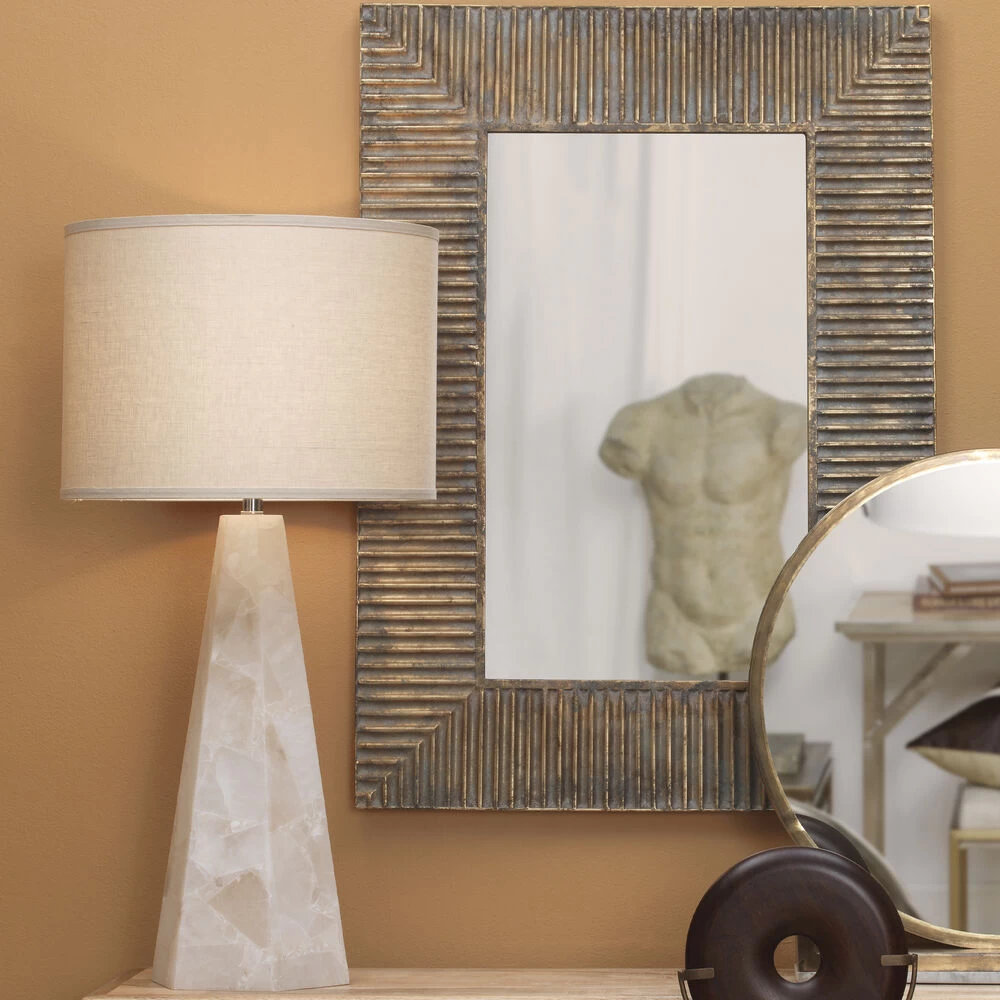 Borealis 37 Inch 150.00 Watt Alabaster Table Lamp Portable Light, Hexagon 4 Borealis 37 Inch 150.00 Watt Alabaster Table Lamp Portable Light, Hexagon - Image 4