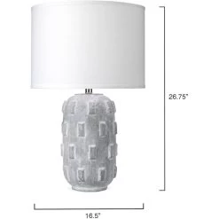 Boulder 27 Inch 150.00 Watt Grey Table Lamp Portable Light -Jamie Young Store 9boulgrd131c 5