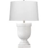 Carnegie 35 Inch 60.00 Watt White Faux Alabaster Table Lamp Portable Light