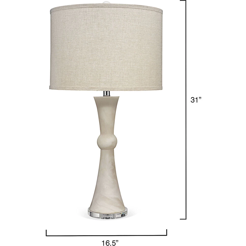 Commonwealth 31 Inch 150.00 Watt White Faux Alabaster Table Lamp Portable Light 2 Commonwealth 31 Inch 150.00 Watt White Faux Alabaster Table Lamp Portable Light - Image 2