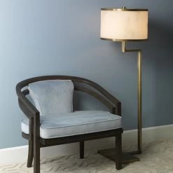Corso 54 Inch 60.00 Watt White & Antique Brass Floor Lamp Portable Light -Jamie Young Store 9corsflab 1