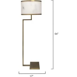 Corso 54 Inch 60.00 Watt White & Antique Brass Floor Lamp Portable Light -Jamie Young Store 9corsflab 5