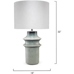Cymbals 32 Inch 150.00 Watt Blue Reactive Glaze Table Lamp Portable Light 5 Cymbals 32 Inch 150.00 Watt Blue Reactive Glaze Table Lamp Portable Light -Jamie Young Store 9cymbtlblue 5